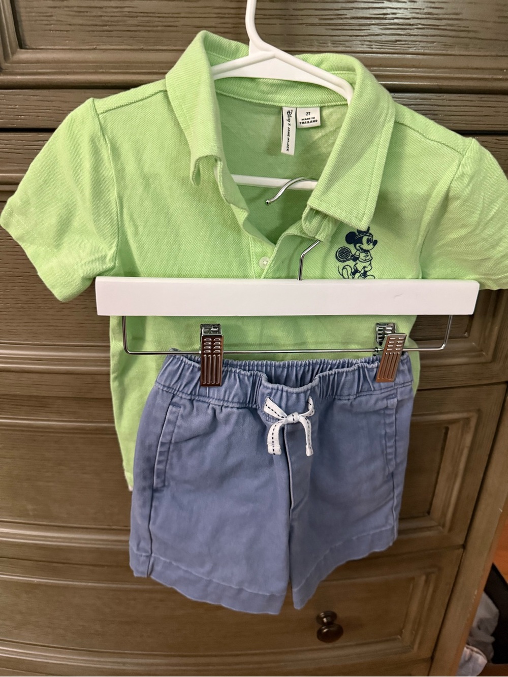 Children's Lime Green Polo Top with Embroidered Character - Size 2T